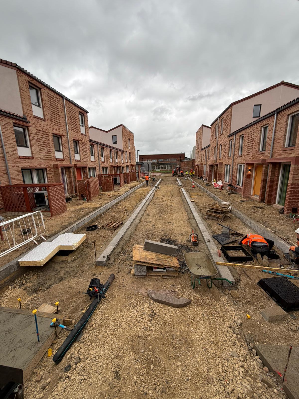 Residential development groundworks in progress