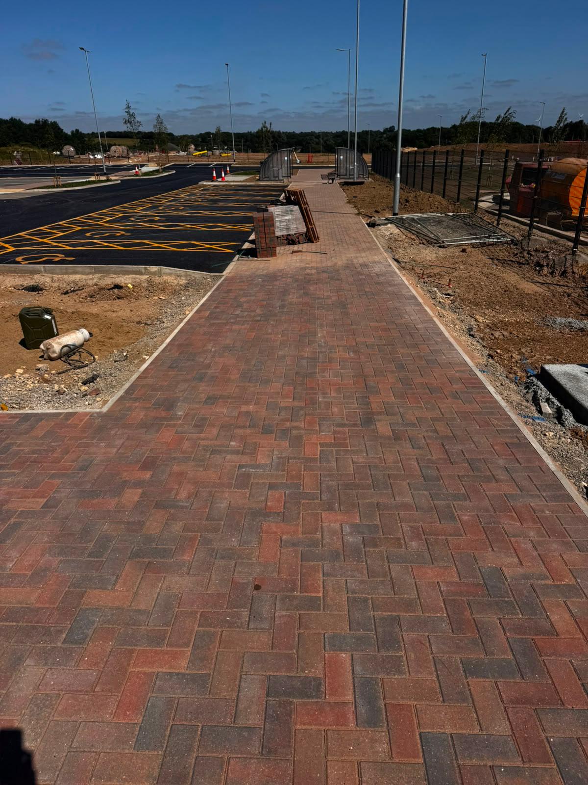 Completed commercial block paving and access works